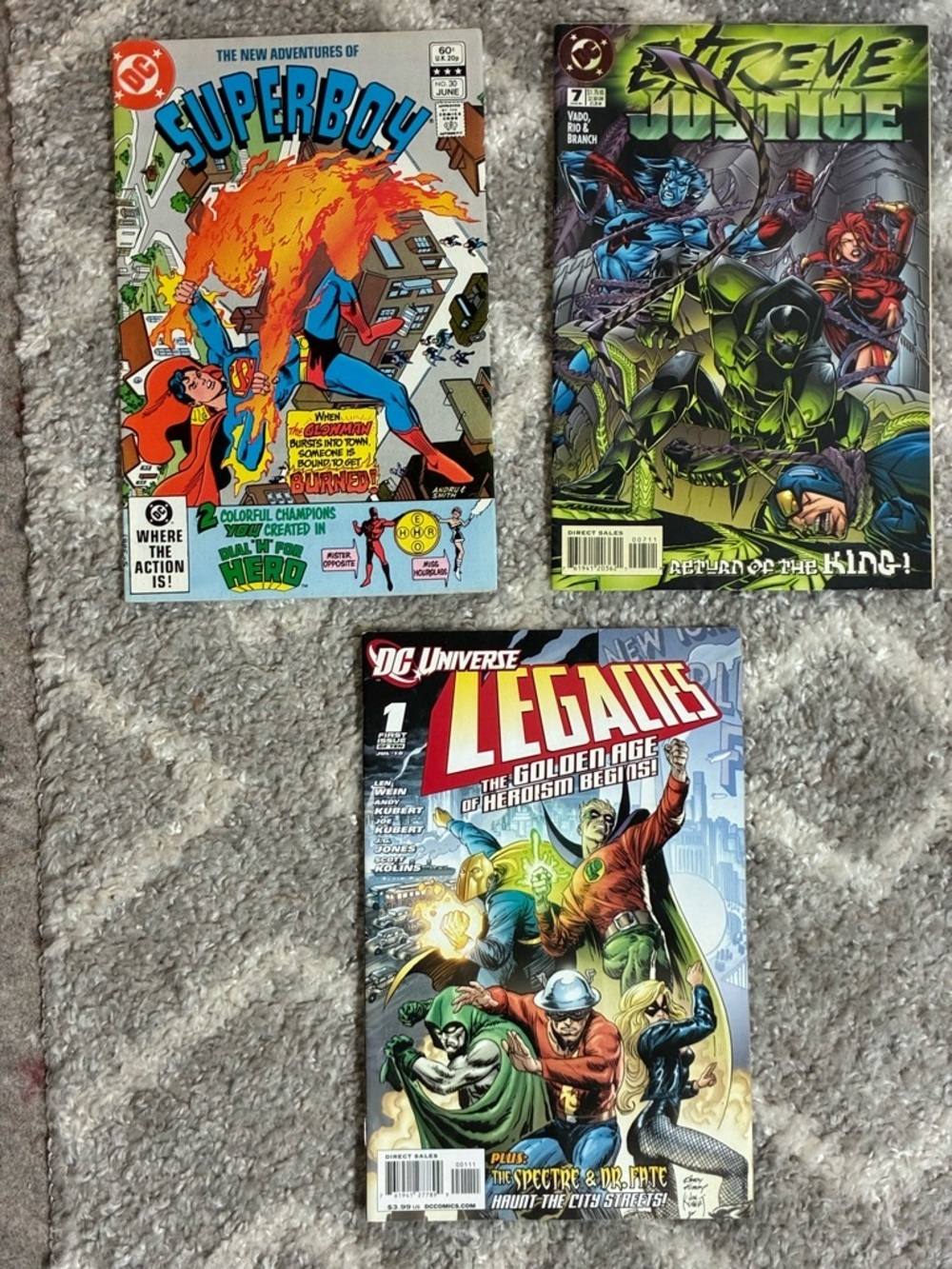 DC comics lot of 3 Superboy, Legacies, Extreme Justice New